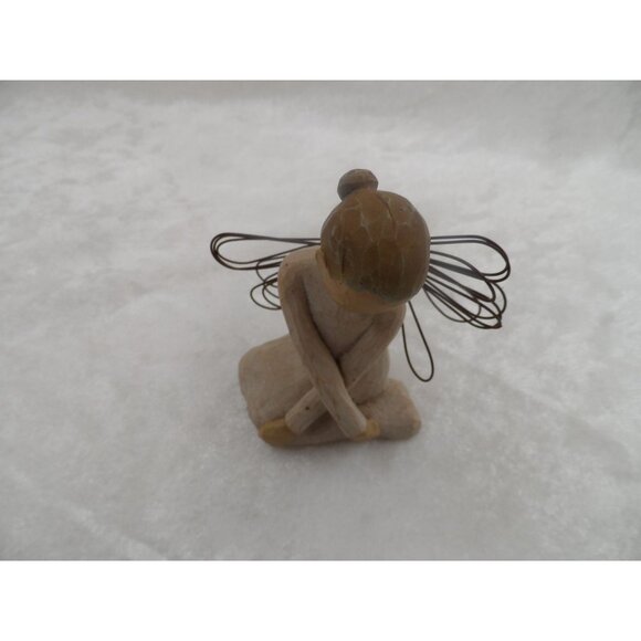 Willow Tree Serenity Angel Figurine Metal Wire Wings 2002 Susan Lordi 3.25" - Picture 4 of 5
